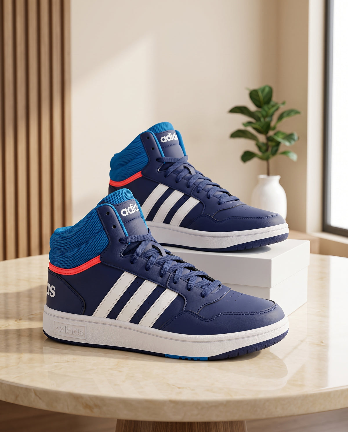 adidas Hoops 3.0 Mid – Royal Blue, White & Red