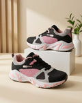 Lightweight Breathable Mesh Sports Sneakers – Black & Pink