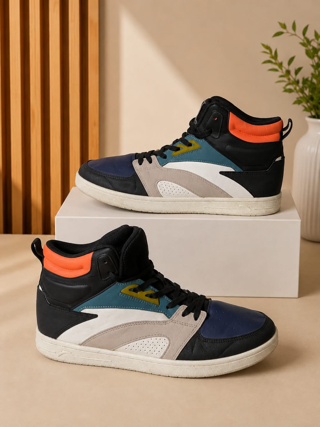 Men’s Multi-Color High-Top Retro Street Basketball Sneakers