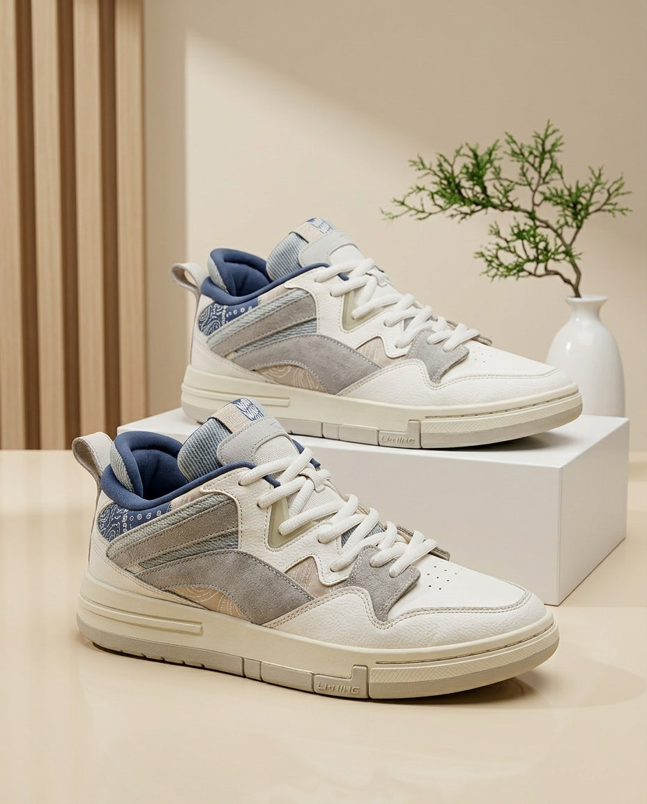 White & Grey Premium Casual Sneakers
