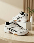 Victor White & Black Badminton Sneakers – Sport Performance Lace-Up Shoes