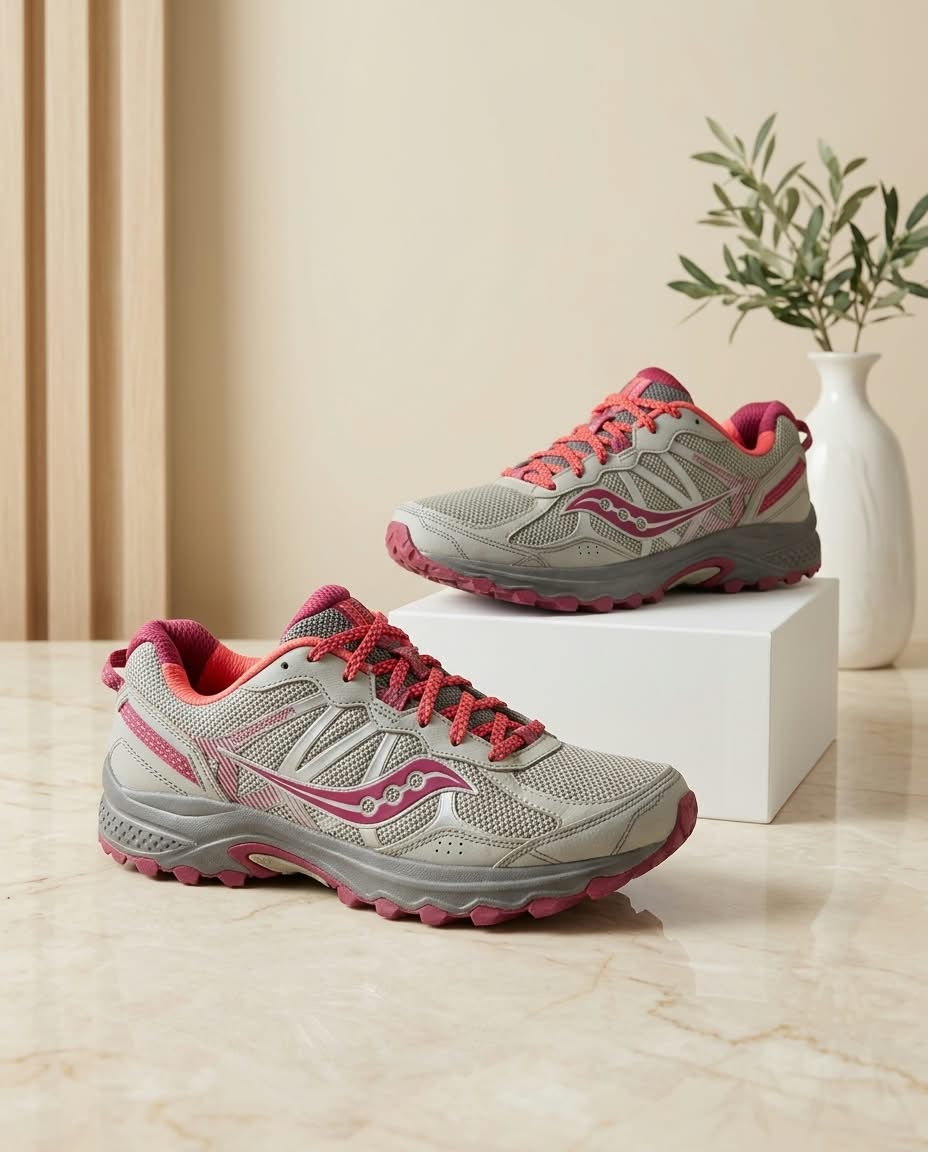 Grey & Pink Premium Women’s Running Sneakers