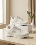 Skechers Women's Lightweight Knit Walking Shoes – Cream / Off-White