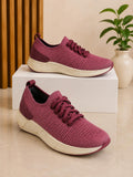 Women's Knit Slip-On Athletic Running Sneakers – Maroon / Burgundy
