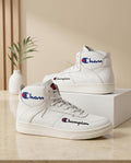 Champion High-Top Leather Sneakers – White