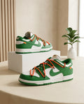 Off-White x Nike Dunk Low - Pine Green / White