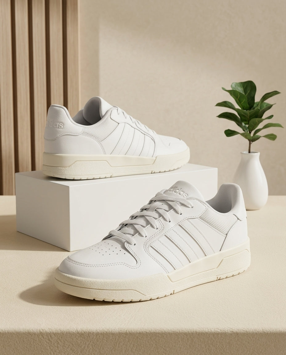 Adidas Forum Low / Hoops 3.0 - All White / Off-White Midsole