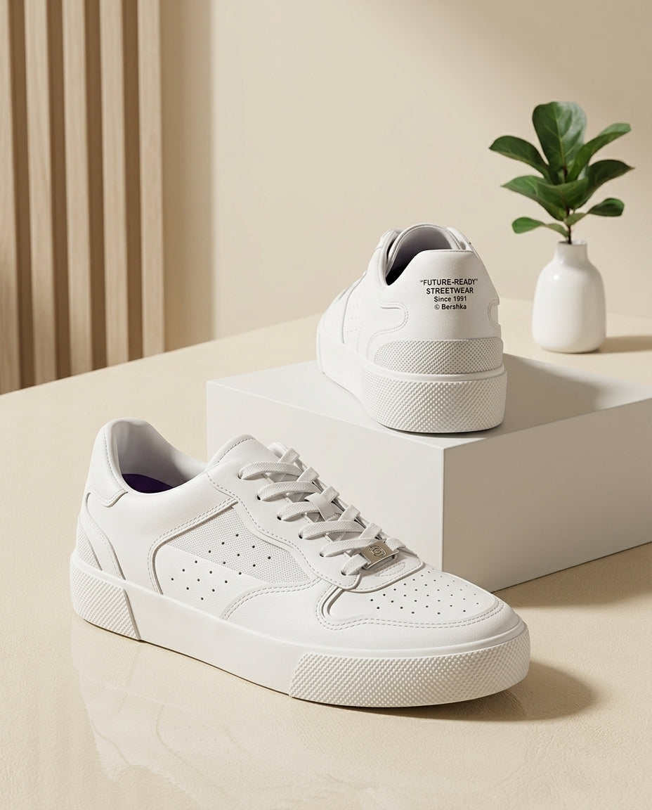 Bershka "Future-Ready" Chunky Platform Sneakers - All White