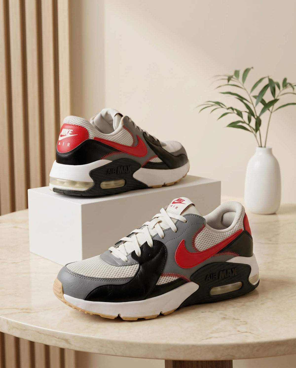 Nike Air Max Excee – Light Grey, Black & Crimson Red
