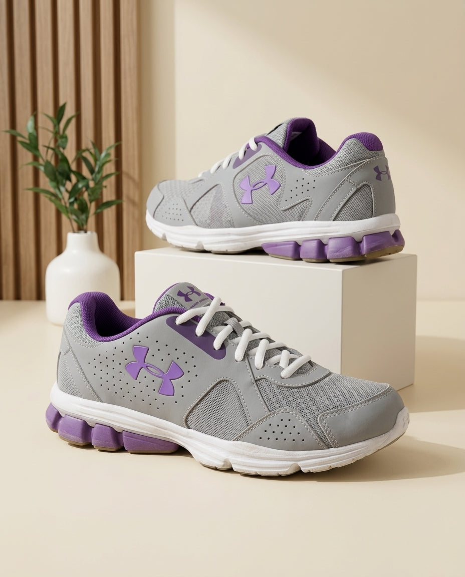 Under Armour Micro G / Assert Performance Running Shoes – Grey & Purple