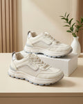 Chunky Dad Shoe / Lifestyle Sneaker – Off-White & Silver