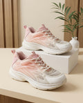 Gradient Pink & White Chunky Athletic Sneaker – Women – Soft Pink, Peach & White