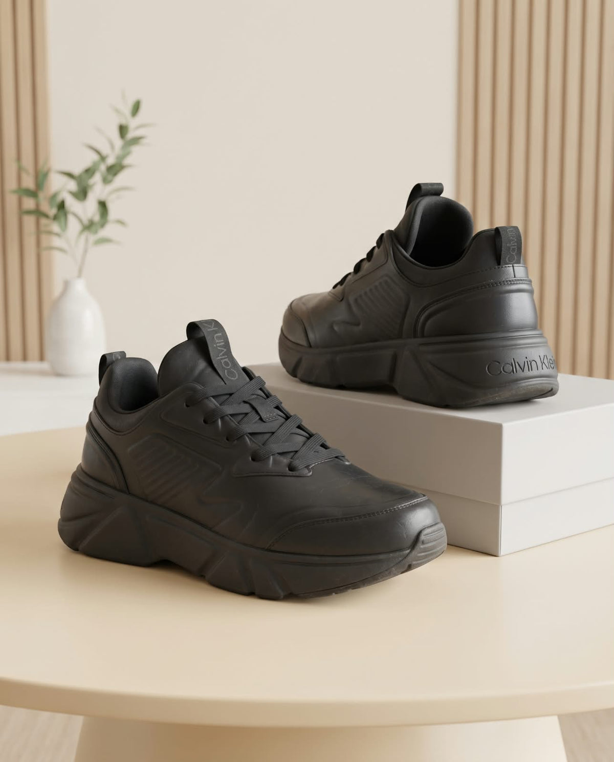 Calvin Klein Chunky Low-Top Sneakers – Triple Black