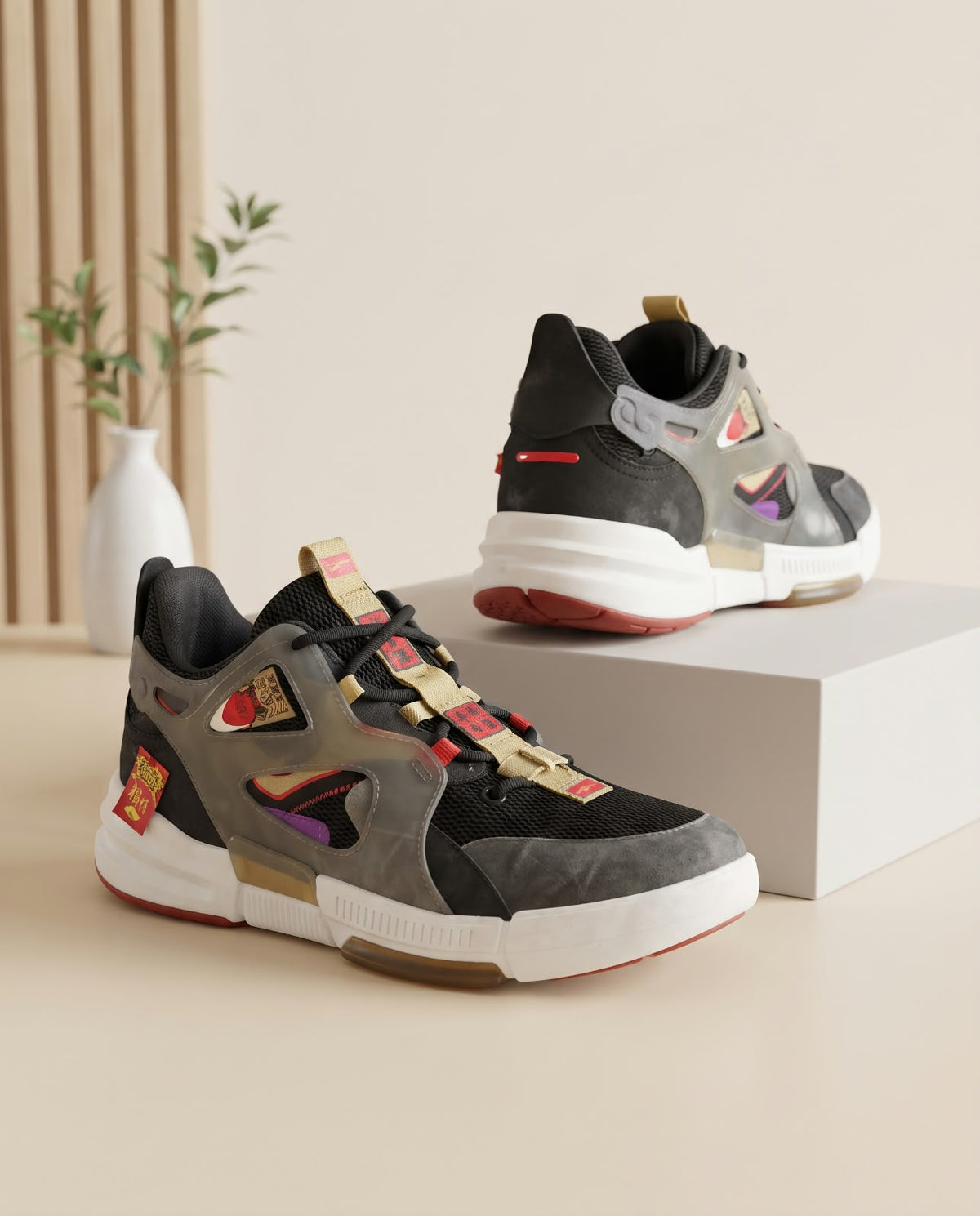 Li-Ning Way of Wade / Streetwear High-Tech Sneakers – Black, Grey & Multicolor