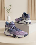 Adidas Pro Bounce / High-Top Basketball Sneakers – Purple & Multi-Color Abstract Print