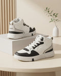 Erke High-Top / Court Streetwear Sneakers – White & Black